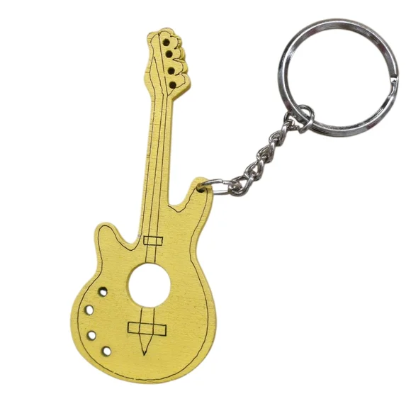Wooden Guitar Keychain| New!| Available In 6 Colors - Picture 2 of 10
